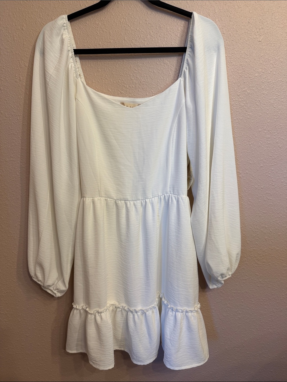 Altar'd‎ State White Long Sleeve Ruffled Mini Dress